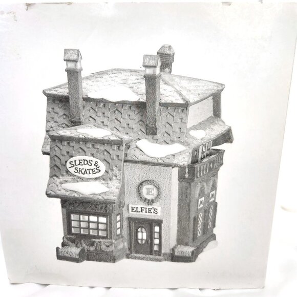 Dept 56 ELFIE'S SLEDS & SKATES North Pole Christmas Village building shop 5625-1 - Picture 8 of 9